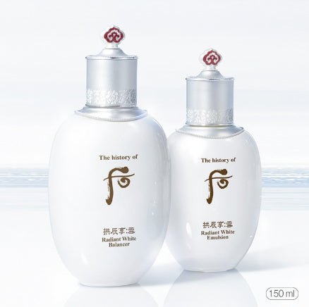 The history of whoo Gongjinhyang:Seol Mibaek Radiant White Balancer + Emulsion Set (2 Items) from Korea