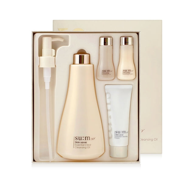 Su:m37 Skin Saver Essential Clear Cleansing Oil Sep. 2024 Set (4 Items) from Korea