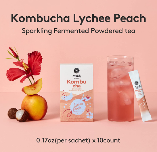 3 x Osulloc Kombucha Tea LycheePeach, 1 Box 10ea, from Korea