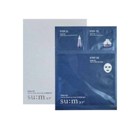 Su:m37 Water-full Marine Relief Gel Mask 3 STEP KIT (10 Masks) from Korea