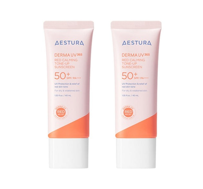 2 x AESTURA Derma UV365 Red Calming Tone-Up Sunscreen 40ml from Korea