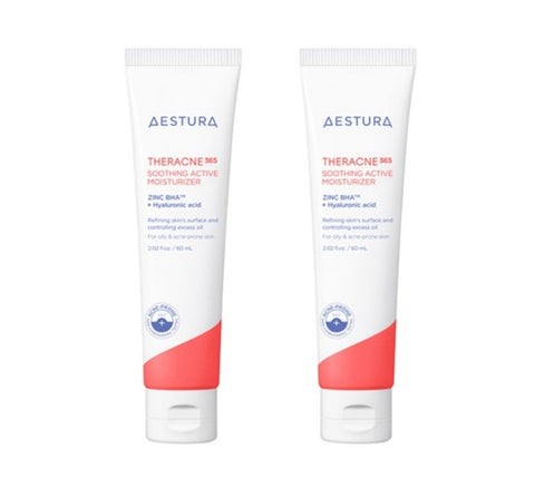 2 x AESTURA THERACNE365 Soothing Active Moisturizer 60ml from Korea