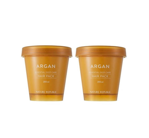 2 X NATURE REPUBLIC Argan Essential Deep Care Hair Pack 200mll from Korea