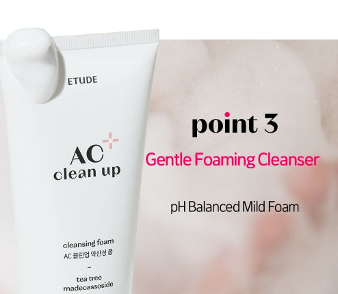 ETUDE AC Clean Up Cleansing Foam 150ml from Korea