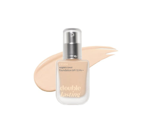 ETUDE Double Lasting Vegan Cover Foundation 30g, 19N1 Light Beige from Korea