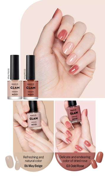 ETUDE MODI Glam Nails (2 Colors; May Beige, Odd Rose) from Korea