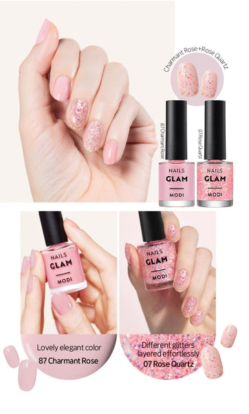 ETUDE MODI Glam Nails (3 Colors; Charmant Rose, Rose Quartz, Lily White) from Korea