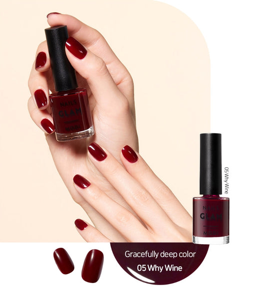 ETUDE MODI Glam Nails (3 Colors; Why Wine, Maroon Red, Rubber Black) from Korea