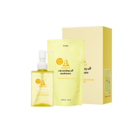 ETUDEReal Art Cleansing Oil Moisture 185ml & Refill 185ml from Korea