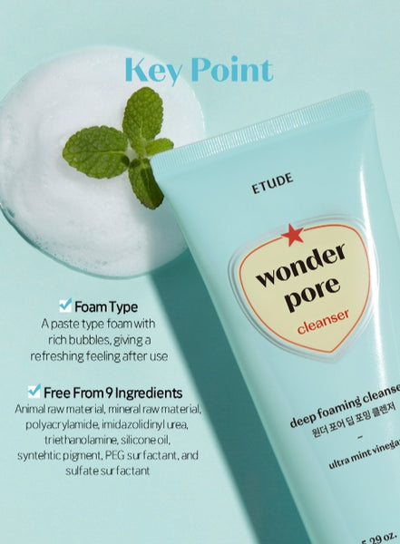 ETUDE Wonder Pore Deep Foaming Cleanser 150g from Korea