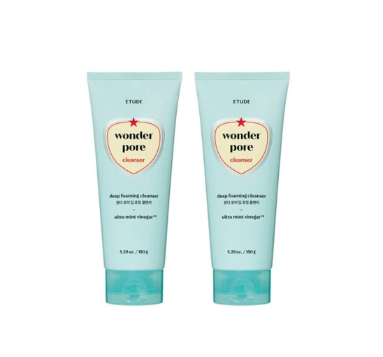 2 X ETUDE Wonder Pore Deep Foaming Cleanser 150g from Korea