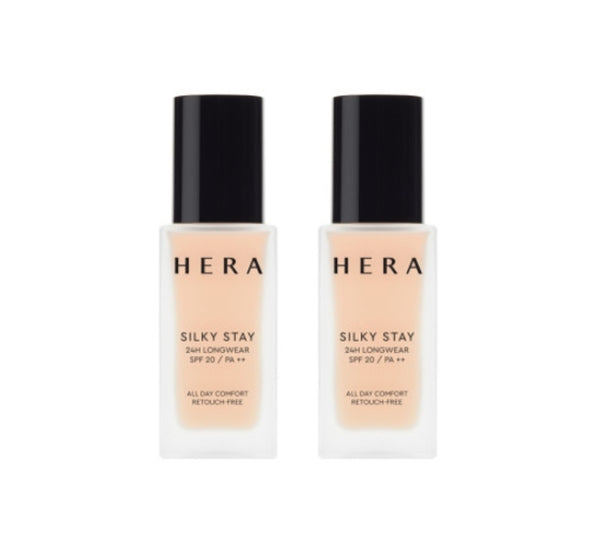 2 x HERA Silky Stay 24H Longwear Foundation 30g, SPF20/PA++, 12 Colours from Korea