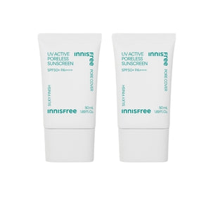 2 x Innisfree UV Active Poreless Sun Cream 50ml, SPF 50+ PA++++ from Korea