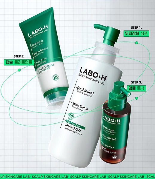 LABO-H Scalp Strengthening Clinic Shampoo 400ml + Capsule Treatment 220ml Hair Loss Care from Korea