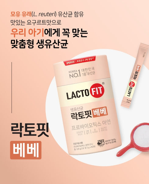 3 X ChongKunDang LACTO-FIT 2 BILLION LIVE LACTOBACILLUS BEBE, 60 Packets from Korea_KT