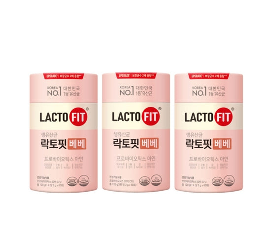 3 X ChongKunDang LACTO-FIT 2 BILLION LIVE LACTOBACILLUS BEBE, 60 Packets from Korea_KT