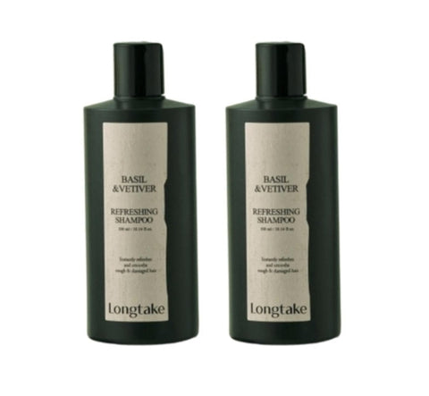 2 x LONGTAKE Basil & Vetiver Refreshing Shampoo 300ml from Korea