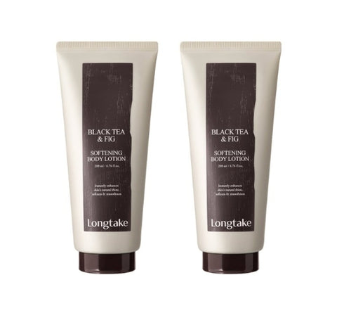 2 x LONGTAKE Black Tea & Fig Softening Body Lotion 200ml from Korea