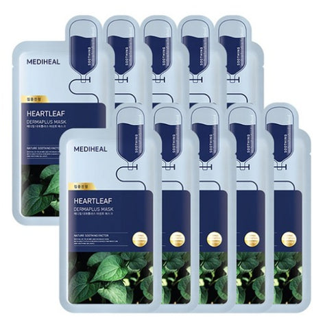 MEDIHEAL Dermaplus Heartleaf Mask 10 Sheets