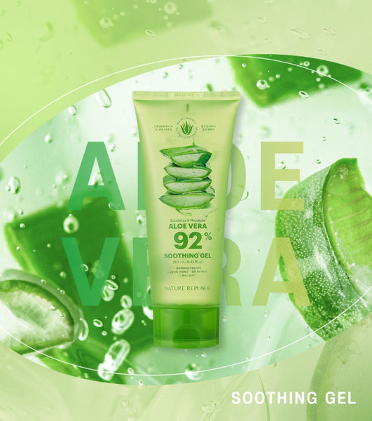 2 X NATURE REPUBLIC Soothing & Moisture Aloe Vera 92% Soothing Gel (Tube) 250ml from Korea