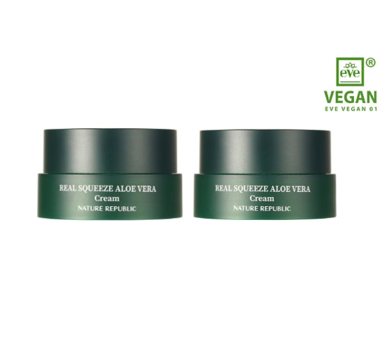 2 X NATURE REPUBLIC Real Squeeze Aloe Vera Cream 55ml from Korea