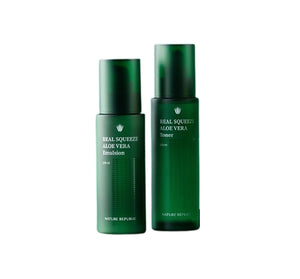 NATURE REPUBLIC Real Squeeze Aloe Vera Toner 150ml + Emulsion 130ml from Korea