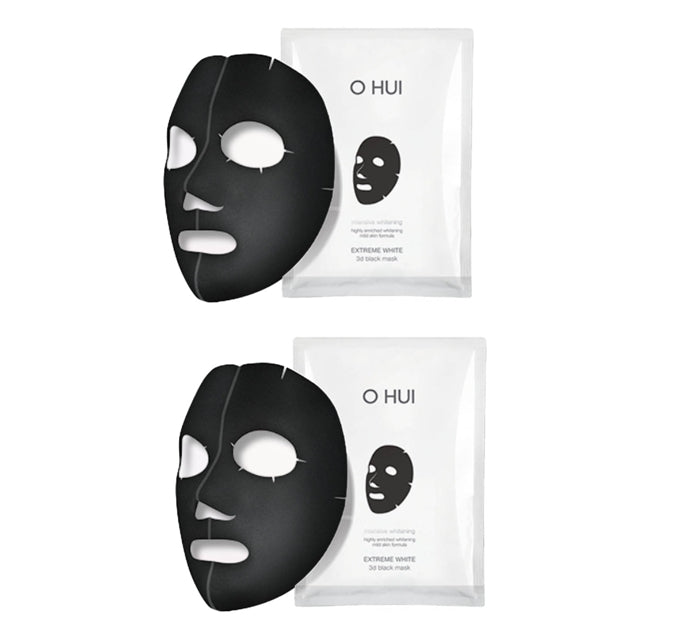 2 x O HUI Extreme White 3D Black Mask (6ea) from Korea