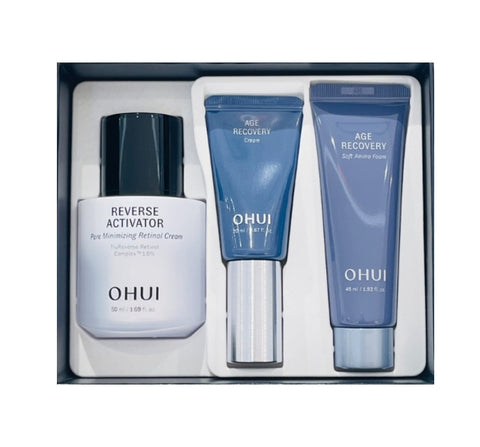 O HUI Reverse Activator Pore Minimizing Retinol Cream Nov. 2024 Set (3 Items) from Korea