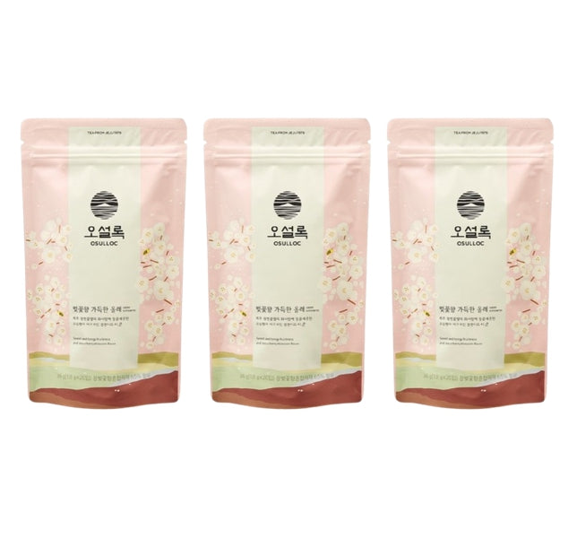 3 x OSULLOC Cherry Blossom Tea, 1 Pack 20ea, from Korea