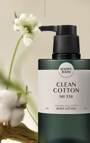 2 x HAPPY BATH Original Collection Body Lotion ( No. 358 Clean Cotton ) 500g from Korea