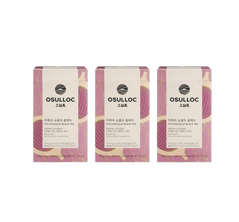 3 X OSULLOC Fig Chocolate Black Tea, 1 Box 20 Tea Bags, from Korea_KT