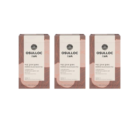 3 X OSULLOC Marron Glace Black Tea, 1 Box 20 Tea Bags, from Korea_KT