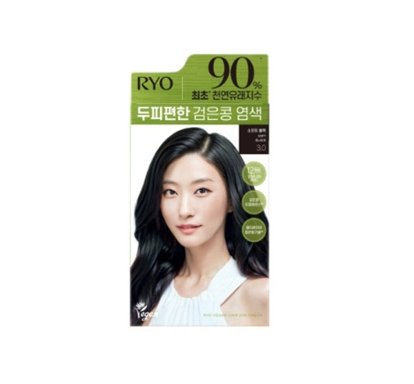 Ryo Vegan Black Bean Hair Dye Cream 120g, 4 Colours from Korea