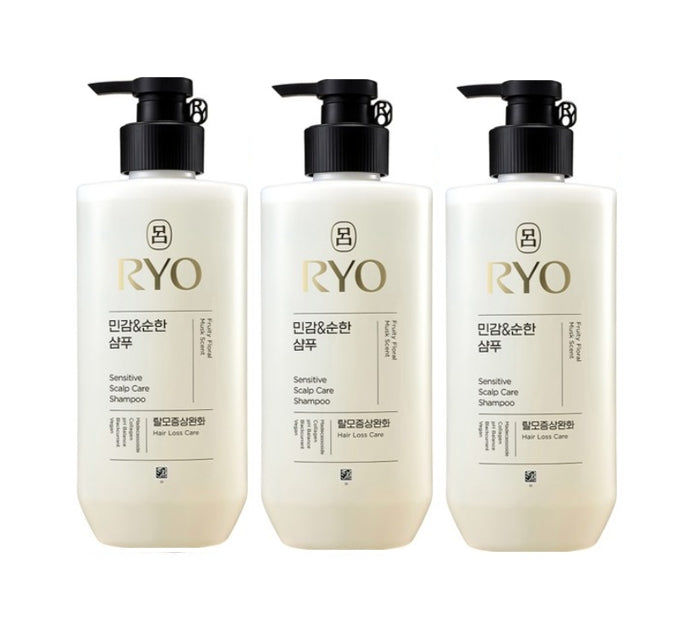 3 x Ryo New Sensitive Scalp Care Shampoo 480ml from Korea