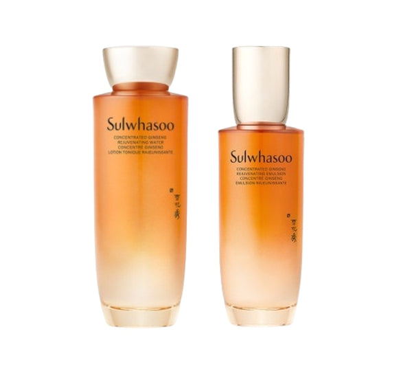 Sulwhasoo Concentrated Ginseng Rejuvenating Water + Emulsion Single Set (2 Items) + Samples(10 Items) from Korea_updated in 2024