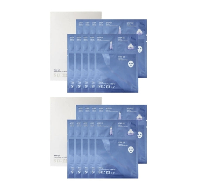 2 x Su:m37 Water-full Marine Relief Gel Mask 3 STEP KIT Dec. 2024 Set (15ea) from Korea