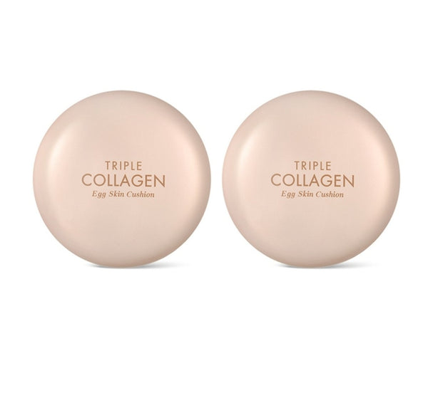 2 x TONYMOLY Triple Collagen Egg Skin Cushion 15g, SPF50+ PA++++, 2 Colours from Korea