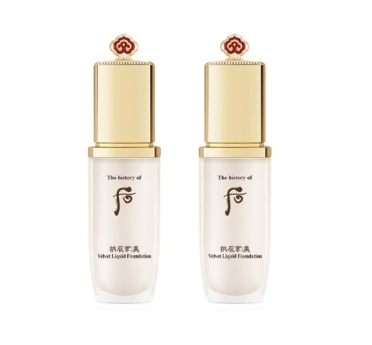 2 x The History of Whoo Gongjinhyang:Mi Velvet Liquid Foundation 3 Colours from Korea