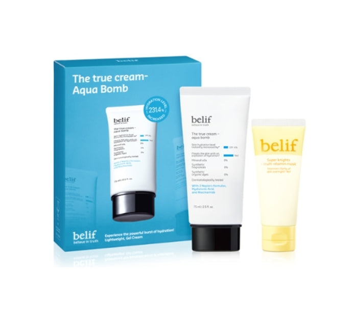 belif The True Cream - Aqua Bomb 75ml Set (2 Items) from Korea