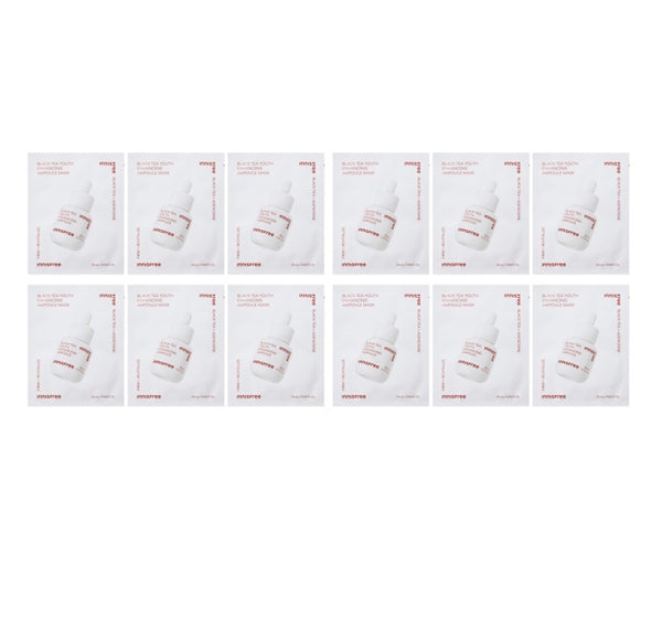 12 x innisfree Black Tea Enhancing Ampoule Mask 28ml from Korea