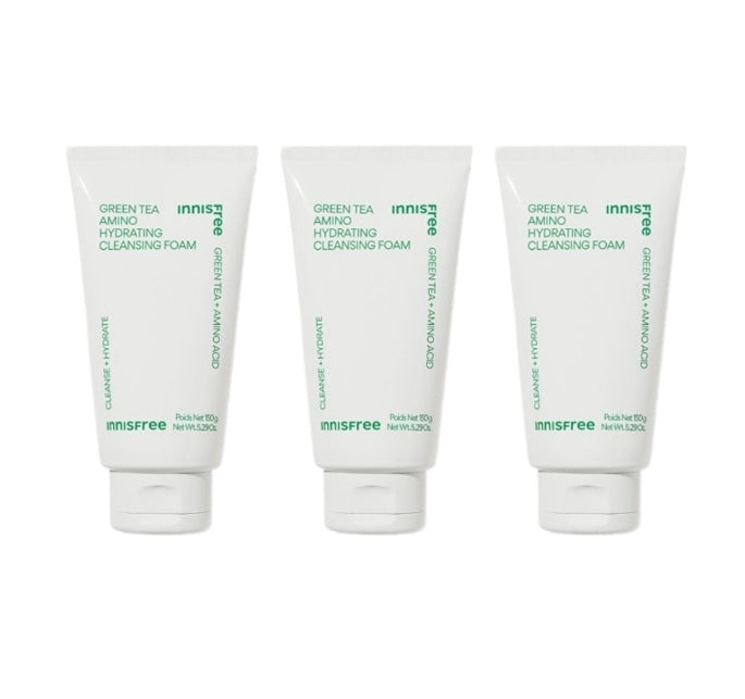 3 x innisfree Green Tea  Amino Hydrating Cleansing Foam 150g from Korea