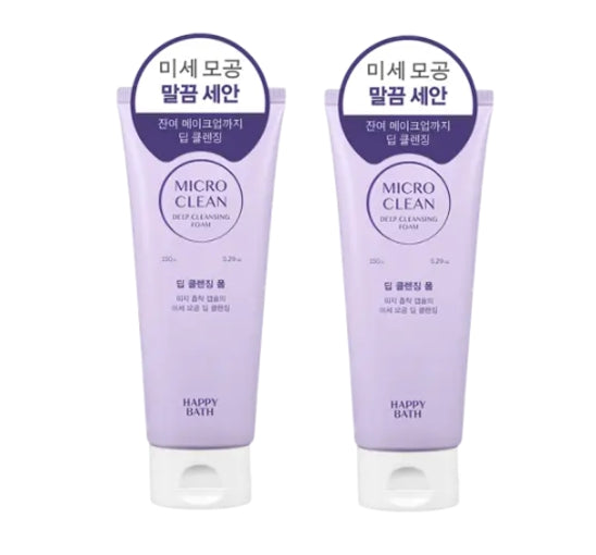 2 x HAPPY BATH Micro Clean Deep Cleansing Foam 150g from Korea