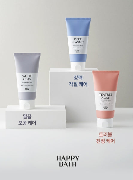 2 x HAPPY BATH Deep Seasalt Cleansing Foam 150g from Korea