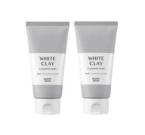 2 x HAPPY BATH White Clay Cleansing Foam 150g from Korea