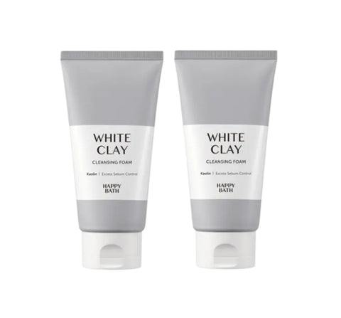 2 x HAPPY BATH White Clay Cleansing Foam 150g from Korea