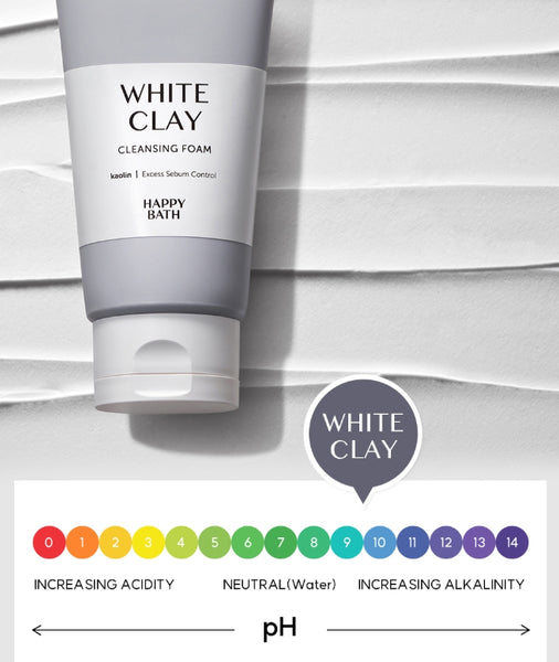 2 x HAPPY BATH White Clay Cleansing Foam 150g from Korea