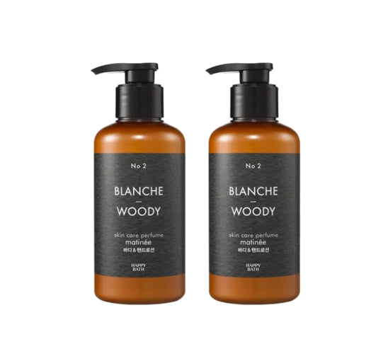 2 x HAPPY BATH Skincare Perfume Body & Hand Lotion ( No.2 Blanche Woody ) 400g from Korea