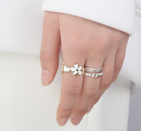 Nonenon Bloom Patch Ring(GOLD) #Celebrity Accessory #Ahn So-hee(Actress) #Han Sung-min(Model) from Korea_H1